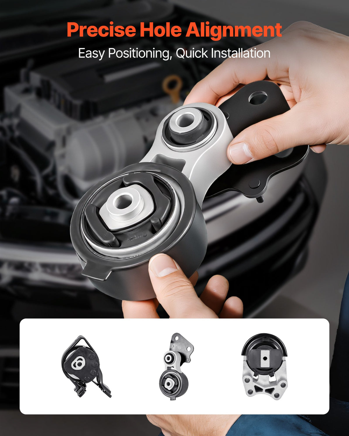 VEVOR Engine and Transmission Motor Mount Kit Replacement, Set of 3, Compatible with 2007–2014 Ford Edge 3.5L, Replace OE# A5342, A5431, A5605, Secure Support - FDJMDZJ3JTPNEUVV7001V0 - view 7