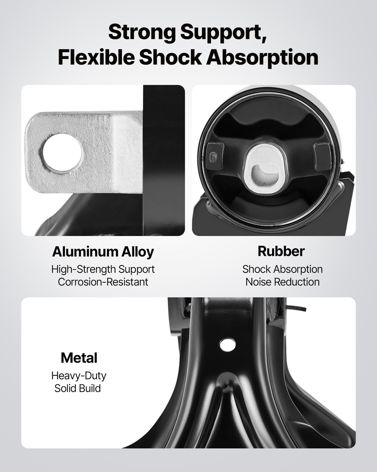 VEVOR Engine Motor Mount and Transmission Mount Kit Replacement, Set of 4, Compatible with 2011–2019 Dodge Journey 3.6L FWD, Replace OE# A5551, A5443, A5632, A5543, Secure Support - FDJMDZJ4JTPN3G883001V0 - view 6