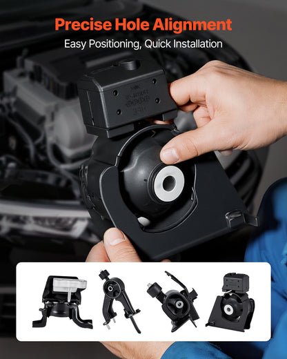 VEVOR Engine and Transmission Motor Mount Kit Replacement, Set of 4, Compatible with 2009–2013 Toyota Corolla 1.8L L4, Replace OE# A62015, A62039, A62027, A62023, Secure Support - FDJMDZJ4JTPN9Q228001V0 - view 7