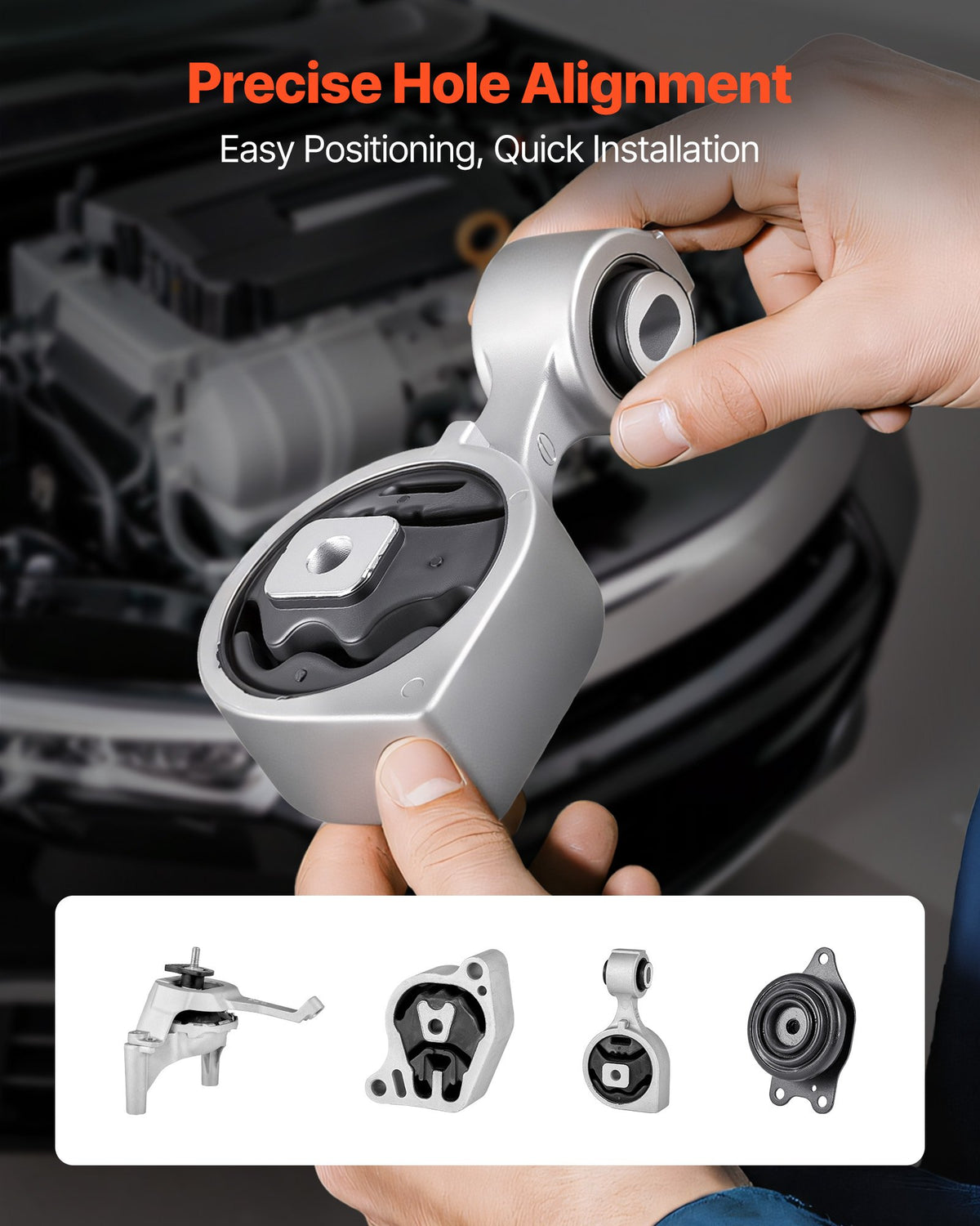 VEVOR Engine and Transmission Motor Mount Kit Replacement, Set of 4, Compatible with 2007–2017 Nissan Altima 2.5L L4, Replace OE# A4350, A4353, A4340, A4339, Secure Support - FDJMDZJ4JTPNL9RIJ001V0 - view 7