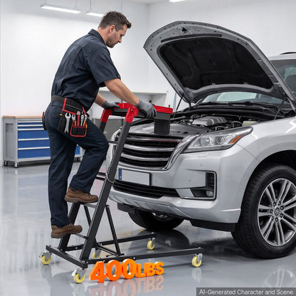 VEVOR Top Automotive Creeper 48"- 64" Adjustable High Top Engine Creeper, Easy Folding, 400LBS Heavy-Duty Steel Support, Stable H-Shaped Base, 6-Wheel Smooth Rolling for Auto Repair and Maintenance - FDJXCTYHXHXKLK4EL001V0 - view 9