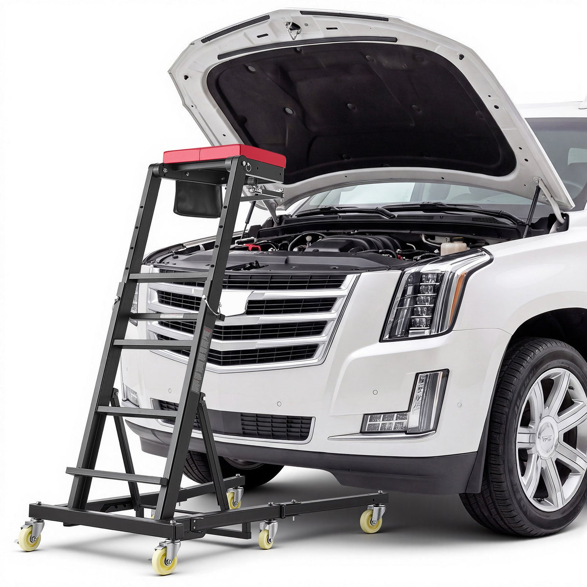 VEVOR Top Automotive Creeper 48"-76" Adjustable with Folding Mechanical Arm, Foldable High Top Engine Creeper, 400LBS Heavy-Duty Support, Stable H-Shaped Base, 6-Wheel Smooth Rolling for Auto Repair - FDJXCTYHXHXKXSVXH001V0 - view 1