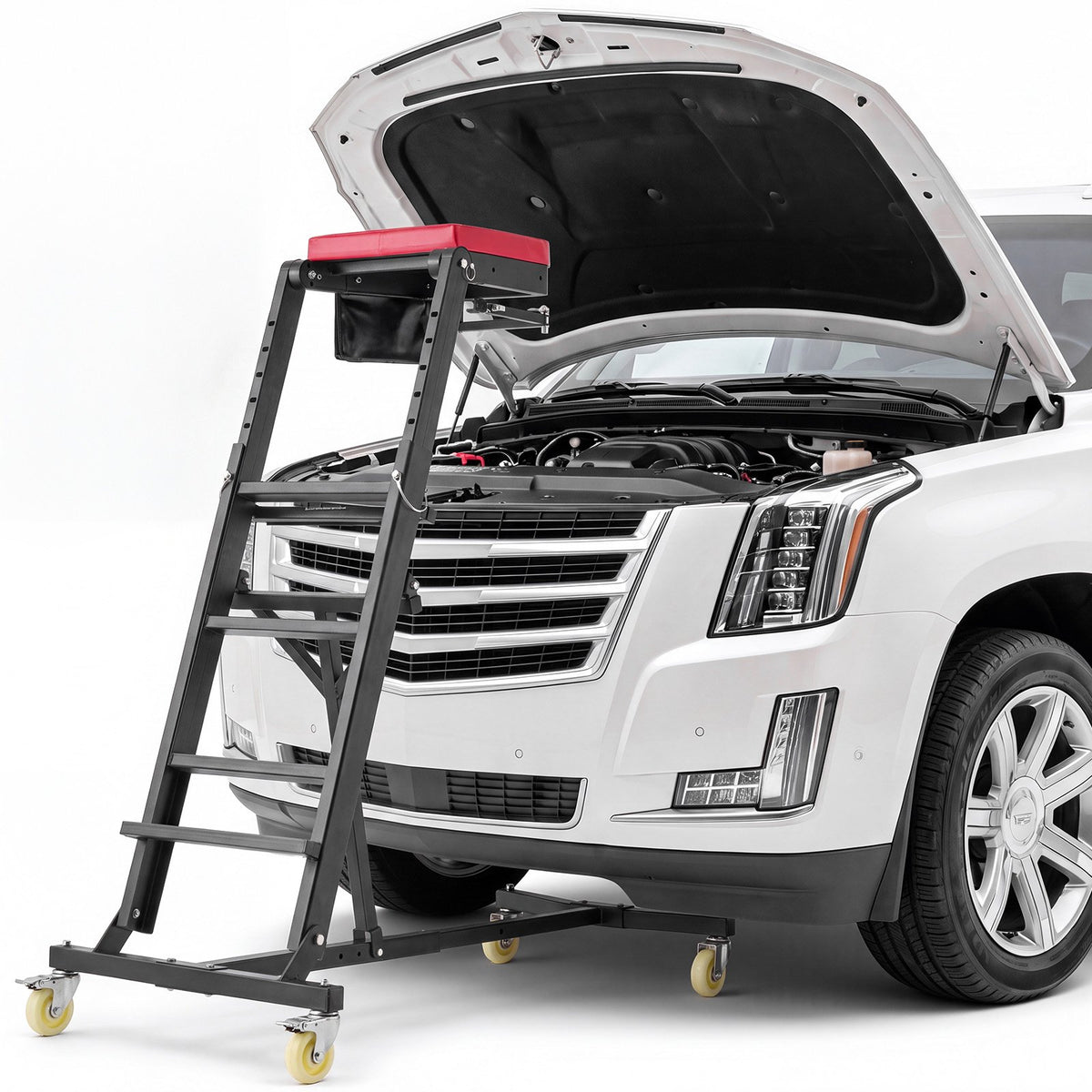 VEVOR Top Automotive Creeper 48"-64" Adjustable with Folding Mechanical Arm, Foldable High Top Engine Creeper, 400LBS Heavy-Duty Support, Stable I-Shaped Base, 4-Wheel Smooth Rolling for Auto Repair - FDJXCTYIXKZDZ5PUM001V0 - view 1