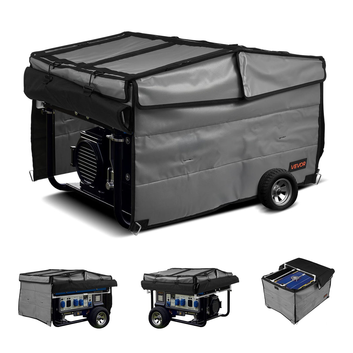 VEVOR Generator Cover, 34 x 26 x 21 Inch Waterproof Universal Generator Cover for Most Generators 3500-12000 Watt, Portable Generator Running Cover with Heavy Duty Thicken 420D Oxford Fabric, Grey - FDJYXZ332551SDIBJ001V0 - view 1