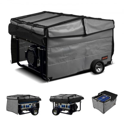 VEVOR Generator Cover, 34 x 26 x 21 Inch Waterproof Universal Generator Cover for Most Generators 3500-12000 Watt, Portable Generator Running Cover with Heavy Duty Thicken 420D Oxford Fabric, Grey - FDJYXZ332551SDIBJ001V0 - view 2