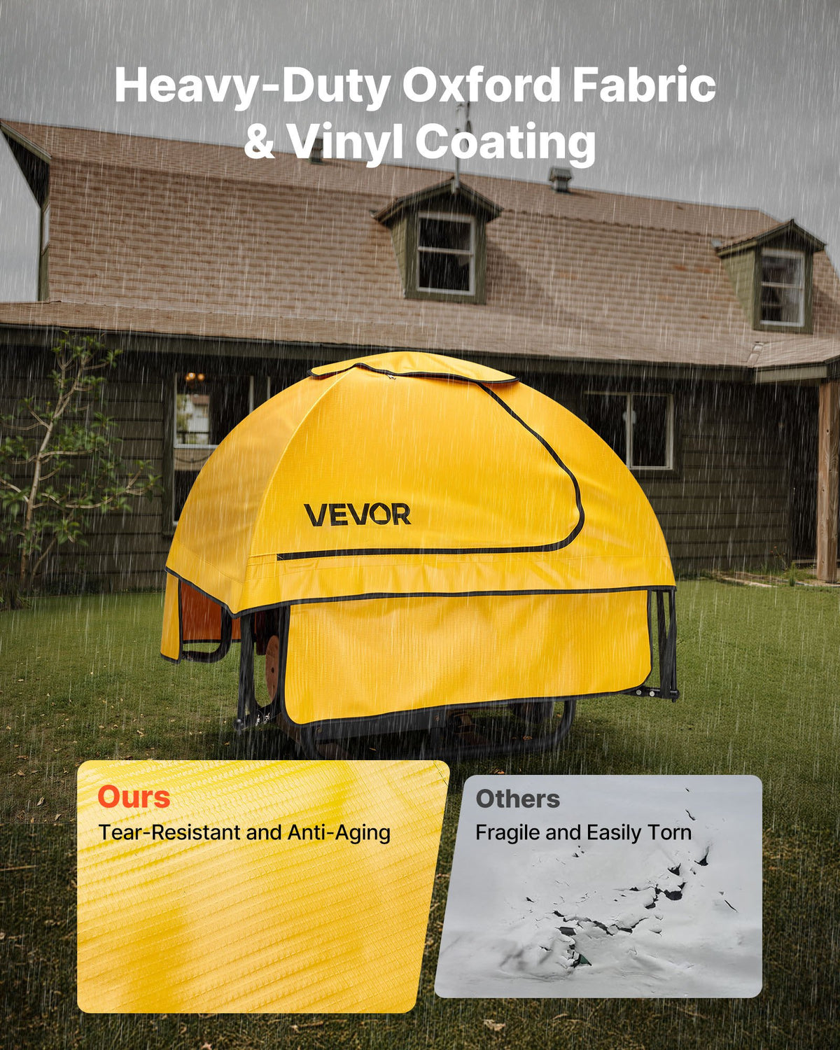 VEVOR Generator Cover, 36 x 26 x 26 Inch Waterproof Universal Generator Cover for Most Generators 70-108 Inch Perimeter, Portable Generator Running Cover with Heavy Duty Thicken Oxford Fabric, Yellow - FDJYXZ362418CK8AZ001V0 - view 5