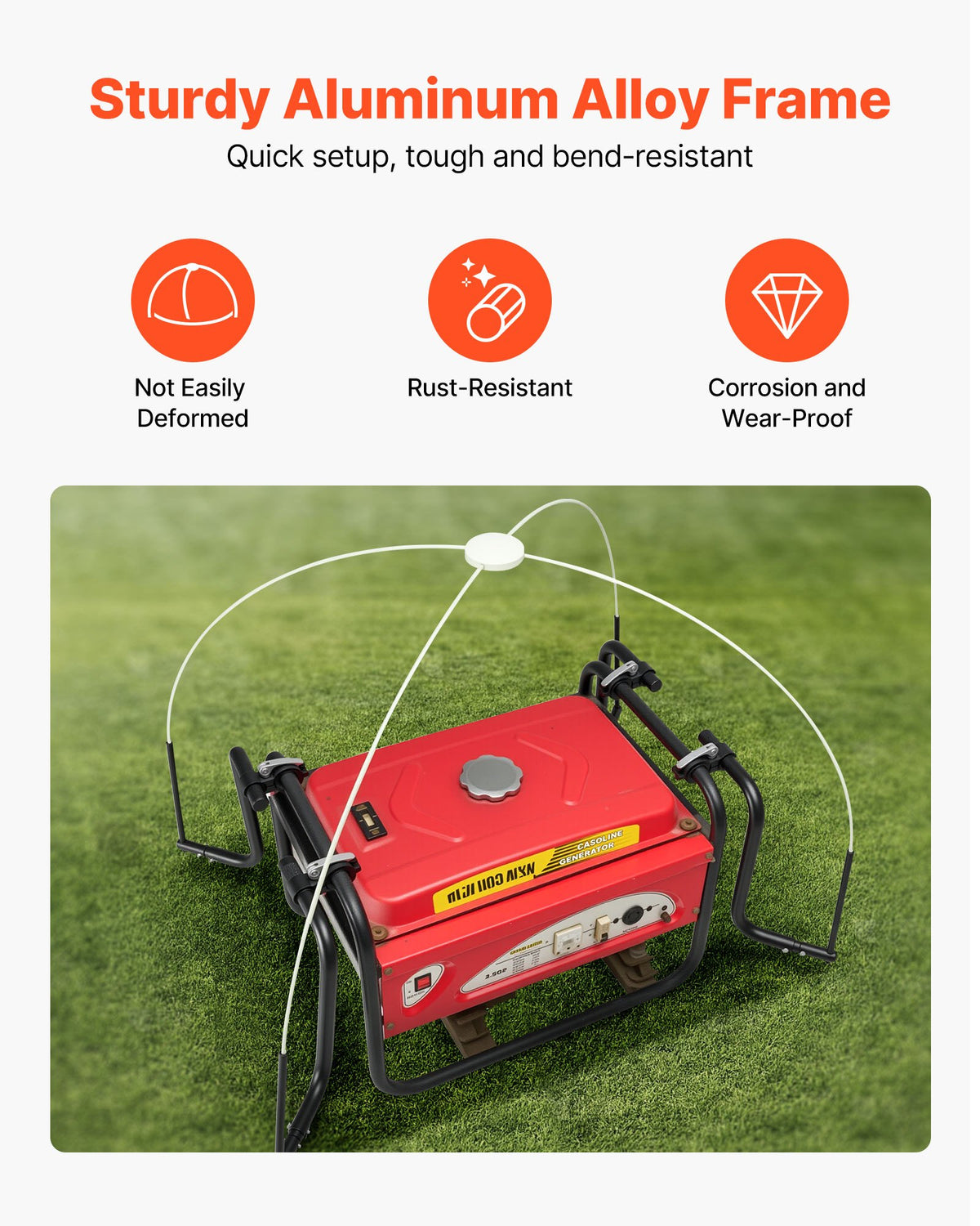 VEVOR Generator Cover, 36 x 26 x 26 Inch Waterproof Universal Generator Cover for Most Generators 70-108 Inch Perimeter, Portable Generator Running Cover with Heavy Duty Thicken Oxford Fabric, Yellow - FDJYXZ362418CK8AZ001V0 - view 8