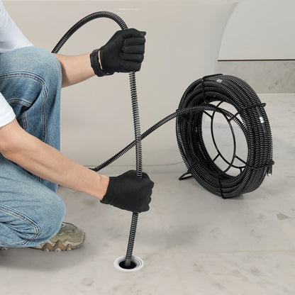 VEVOR Drain Cleaning Cable 66 FT x 5/8 Inch, Professional Sectional Drain Cleaner Cable with 7 Cutters for 0.8" to 3.9" Pipes, Hollow Core Sewer Drain Auger Cable for Sink, Floor Drain, Toilet - FDSDL58IN66YN2IJNV0 - view 10