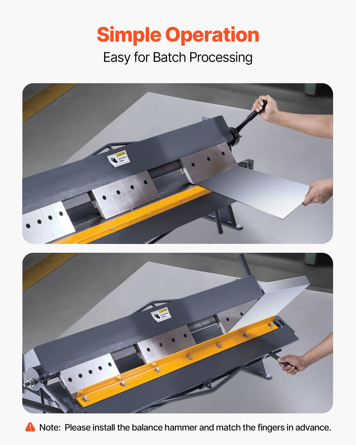 VEVOR Box and Pan Brake, 48 in Sheet Metal Bending Brake,16-Gauge Mild Steel Capacity, 0-135 Degree Adjustable, Metal Bender Machine with 16 Fingers, Heavy-Duty Aluminum Folder for Precise Bending - FDSWQZDQFDSDCWIIW001V0 - view 7
