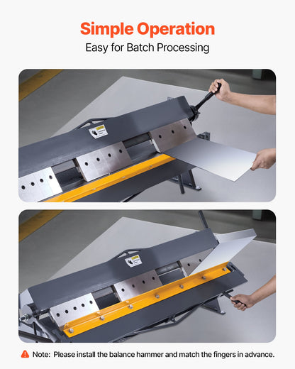 VEVOR Box and Pan Brake, 48 in Sheet Metal Bending Brake,16-Gauge Mild Steel Capacity, 0-135 Degree Adjustable, Metal Bender Machine with 16 Fingers, Heavy-Duty Aluminum Folder for Precise Bending - FDSWQZDQFDSDCWIIW001V0 - view 7