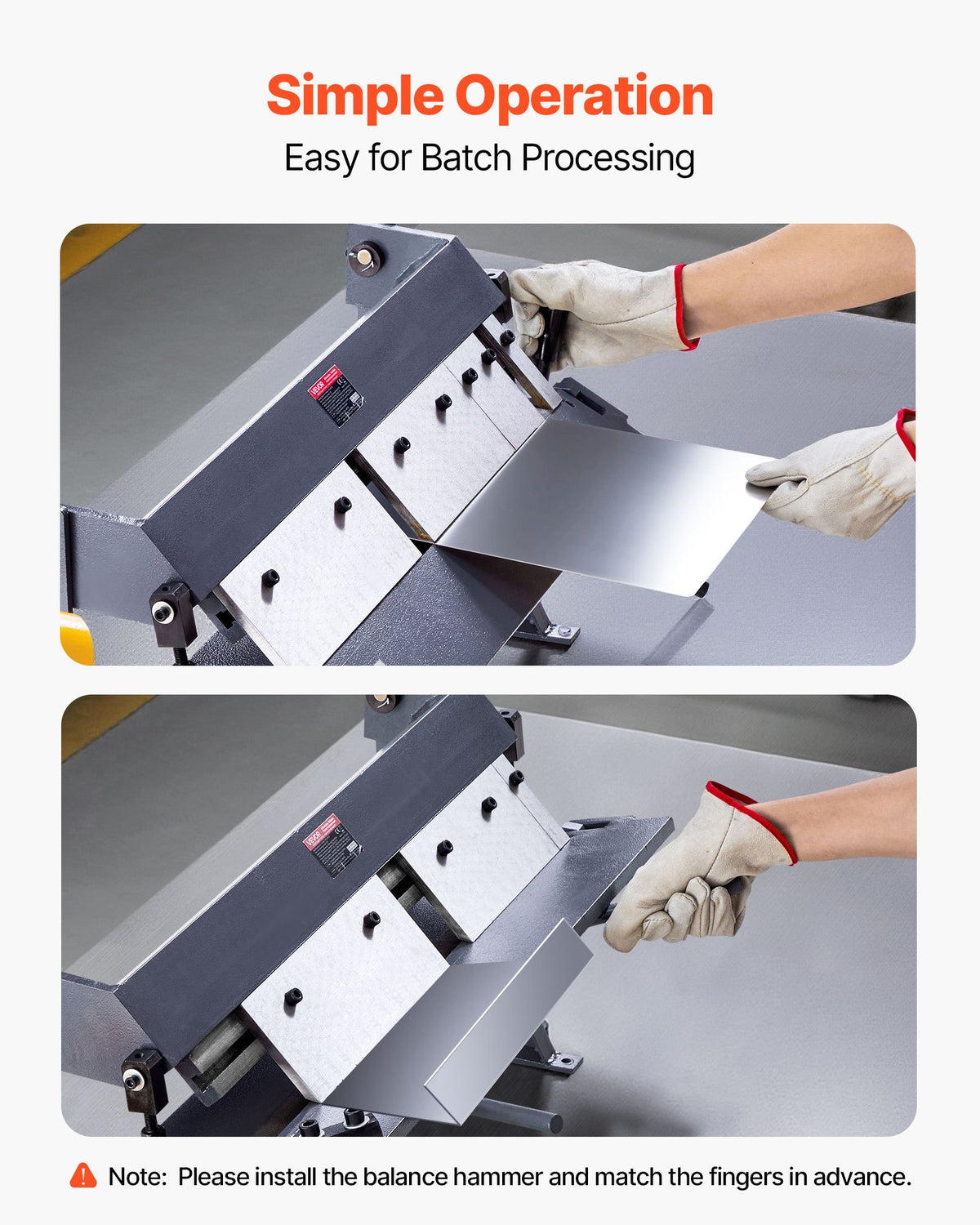 VEVOR Box and Pan Brake, 24 in Sheet Metal Bending Brake,16-Gauge Mild Steel Capacity, 0-135 Degree Adjustable, Metal Bender Machine with 5 Fingers, Heavy-Duty Aluminum Folder for Precise Bending - FDSWQZDQFDSDFLS1F001V0 - view 7