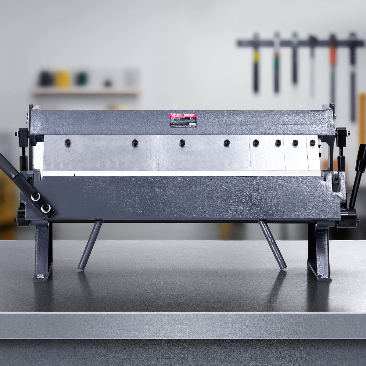 VEVOR Box and Pan Brake, 24 in Sheet Metal Bending Brake,16-Gauge Mild Steel Capacity, 0-135 Degree Adjustable, Metal Bender Machine with 5 Fingers, Heavy-Duty Aluminum Folder for Precise Bending - FDSWQZDQFDSDFLS1F001V0 - view 9