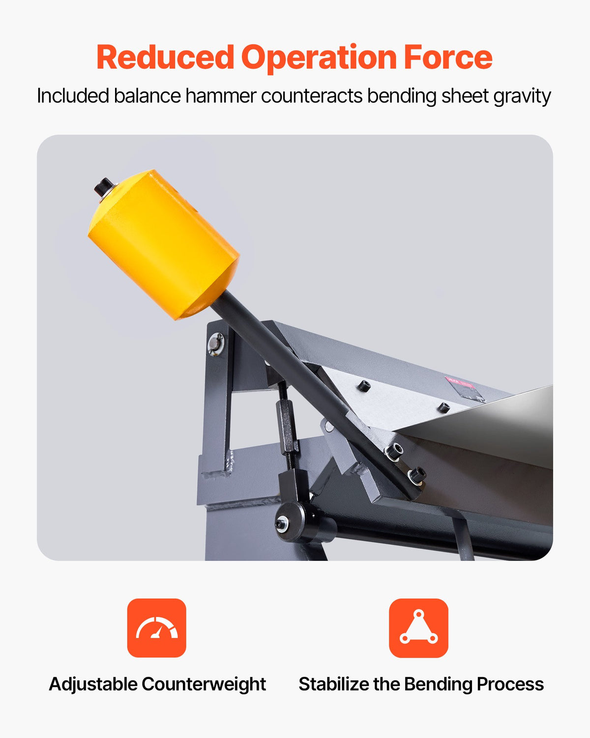 VEVOR Box and Pan Brake, 36 in Sheet Metal Bending Brake,16-Gauge Mild Steel Capacity, 0-135 Degree Adjustable, Metal Bender Machine with 6 Fingers, Heavy-Duty Aluminum Folder for Precise Bending - FDSWQZDQFDSDN0VTX001V0 - view 6