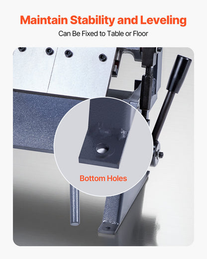VEVOR Box and Pan Brake, 12 in Sheet Metal Bending Brake, 20-Gauge Mild Steel Capacity, 0-135 Degree Adjustable, Metal Bender Machine with 5 Fingers, Heavy-Duty Aluminum Folder for Precise Bending - FDSWQZDQFDSWK6NDU001V0 - view 6
