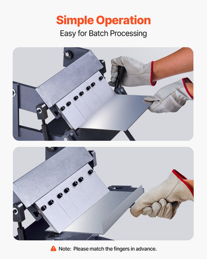 VEVOR Box and Pan Brake, 12 in Sheet Metal Bending Brake, 20-Gauge Mild Steel Capacity, 0-135 Degree Adjustable, Metal Bender Machine with 5 Fingers, Heavy-Duty Aluminum Folder for Precise Bending - FDSWQZDQFDSWK6NDU001V0 - view 7