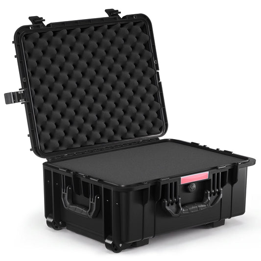 VEVOR Weatherproof Hard Case, Heavy Duty Protective Dry Box Case with Pre-Cut Foam, Wheels & Retractable Pull Handles for Travel, Hunt, Military, Tactical, IP67 Waterproof Case for Cameras(57x45x28) - FFYLGX30LFYC2ZF5YV0 - view 1