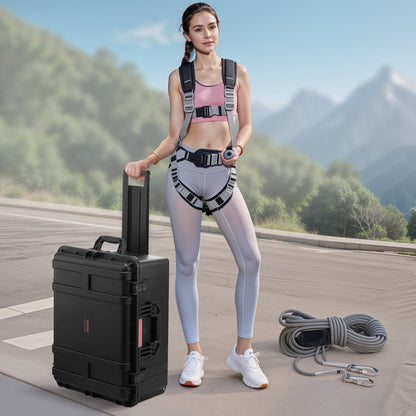 VEVOR Weatherproof Hard Case, Heavy Duty Protective Dry Box Case with Pre-Cut Foam, Wheels & Retractable Pull Handles for Travel, Hunt, Military, Tactical, IP67 Waterproof Case for Cameras(63x50x32) - FFYLGX43LFYCO4BW5V0 - view 9
