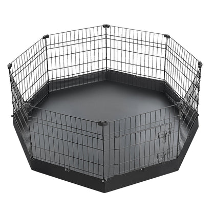 VEVOR Dog Playpen 24 Inch 8 Panels Heavy Duty Exercise Pen with Bottom Pad, Indoor Foldable Metal Pet Fence with Door, Puppy Crate Kennel, Pet Playpen for Dogs, Cats, and Other Small Animals, Black - FGCWWL24INCH5KBWX001V0 - view 10