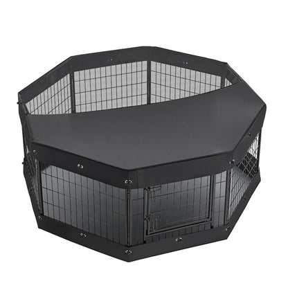 VEVOR Dog Playpen 24 Inch 8 Panels Heavy Duty with Top Cover & Bottom Pad, Indoor Foldable Metal Exercise Pen Pet Fence with Door, Puppy Crate Kennel Pen for Dogs, Cats, and Other Small Animals, Black - FGCWWL24INCHY2DLV001V0 - view 10
