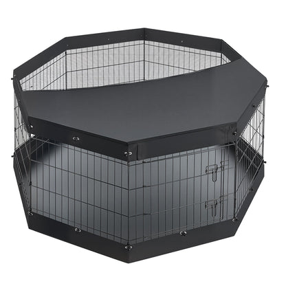 VEVOR Dog Playpen 30 Inch 8 Panels Exercise Pen with Top Cover & Bottom Pad, Indoor Foldable Metal Pet Fence with Door, Heavy Duty Puppy Crate Kennel Pen for Dogs, Cats, and Other Small Animals, Black - FGCWWL30INCHGBBVD001V0 - view 10