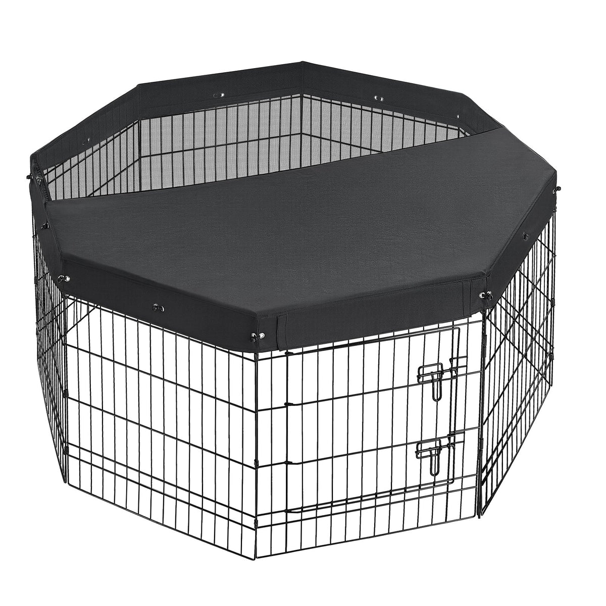 VEVOR Dog Playpen 30 Inch 8 Panels Foldable Exercise Pen with Top Cover, Indoor Metal Pet Fence with Door, Heavy Duty Puppy Crate Kennel, Pet Playpen for Dogs, Cats, and Other Small Animals, Black - FGCWWL30INCHNUY7I001V0 - view 10