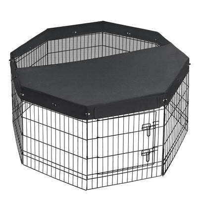 VEVOR Dog Playpen 30 Inch 8 Panels Foldable Exercise Pen with Top Cover, Indoor Metal Pet Fence with Door, Heavy Duty Puppy Crate Kennel, Pet Playpen for Dogs, Cats, and Other Small Animals, Black - FGCWWL30INCHNUY7I001V0 - view 10