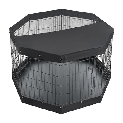 VEVOR Dog Playpen 36 Inch 8 Panels Exercise Pen with Top Cover & Bottom Pad, Indoor Foldable Metal Pet Fence with Door, Heavy Duty Puppy Crate Kennel Pen for Dogs, Cats, and Other Small Animals, Black - FGCWWL36INCH51RUP001V0 - view 10