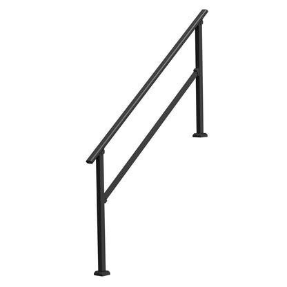VEVOR Handrails for Outdoor Steps, 5 Step Stair Hand Rail Kit, Transitional Carbon Steel Railings with Installation Kit, Stair Rails for Seniors, Concrete Steps & Porch & Deck, Black Square Tube - FGDHGZLSLZFSXI0DBV0 - view 10