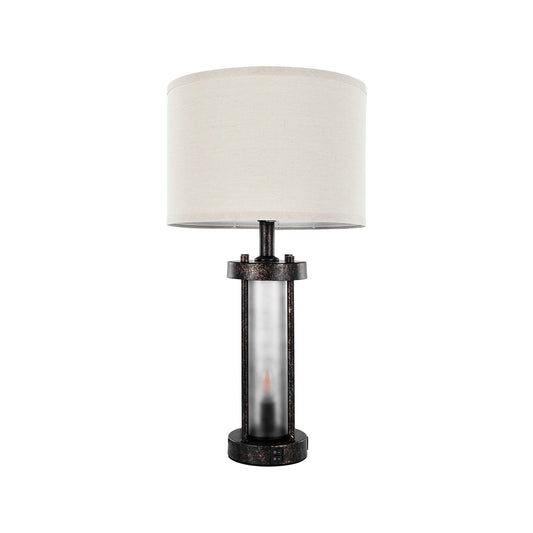 VEVOR Table Lamps Set of 2, Dimmable Farmhouse Bedside Nightstand Lamps, Vintage Lamp with LED Bulb and Linen Shades, Bedside Lamp with USB C+A Ports & AC Outlet, for Living Room, Bedroom & Office - FGDZDUSBKCTDTR6YT001V1 - view 1