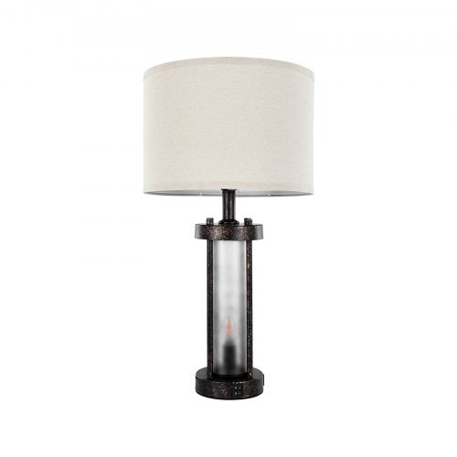 VEVOR Table Lamps Set of 2, Dimmable Farmhouse Bedside Nightstand Lamps, Vintage Lamp with LED Bulb and Linen Shades, Bedside Lamp with USB C+A Ports & AC Outlet, for Living Room, Bedroom & Office - FGDZDUSBKCTDTR6YT001V1 - view 2