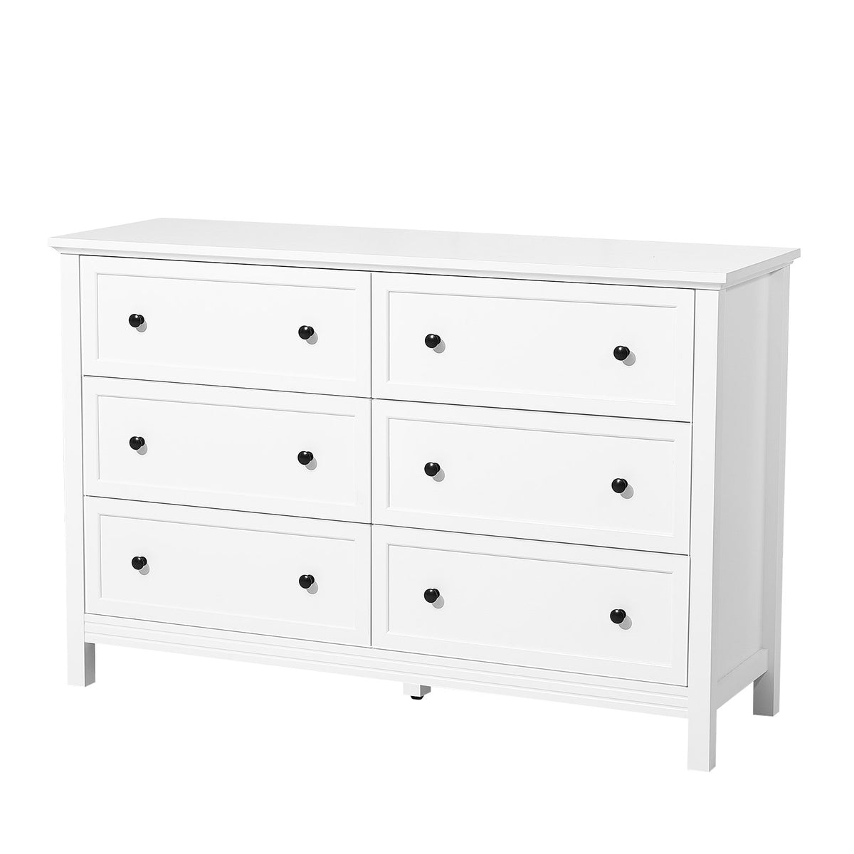 VEVOR 6 Drawer Dresser, Wooden Chest of Drawers with Sliding and Anti-tip Device, Retro Minimalist Dresser Chest, Closet Storage TV Stand Organizer for Living Room, Hallway, Bedroom, Entryway, White - FGFCTJ2L6C45EC17J001V0 - view 10
