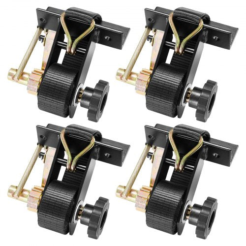 VEVOR Ladder Rack Ratchet Straps, Black Square Tube Mount, 1.5 in Wide x 7.4 ft Long Black Ladder Rack Straps with Double J-Hooks, 500 lbs Load Heavy Duty, Cargo Buckle Lock Strap (4 Pack) - FGTJJLGDD4J0VCZS8001V0 - view 2
