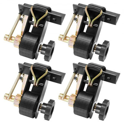 VEVOR Ladder Rack Ratchet Straps, Black Square Tube Mount, 1.5 in Wide x 7.4 ft Long Black Ladder Rack Straps with Double J-Hooks, 500 lbs Load Heavy Duty, Cargo Buckle Lock Strap (4 Pack) - FGTJJLGDD4J0VCZS8001V0 - view 2