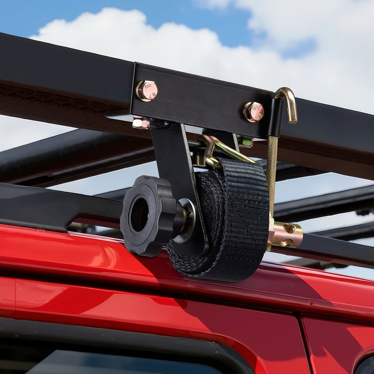 VEVOR Ladder Rack Ratchet Straps, Black Square Tube Mount, 1.5 in Wide x 7.4 ft Long Black Ladder Rack Straps with Double J-Hooks, 500 lbs Load Heavy Duty, Cargo Buckle Lock Strap (4 Pack) - FGTJJLGDD4J0VCZS8001V0 - view 9
