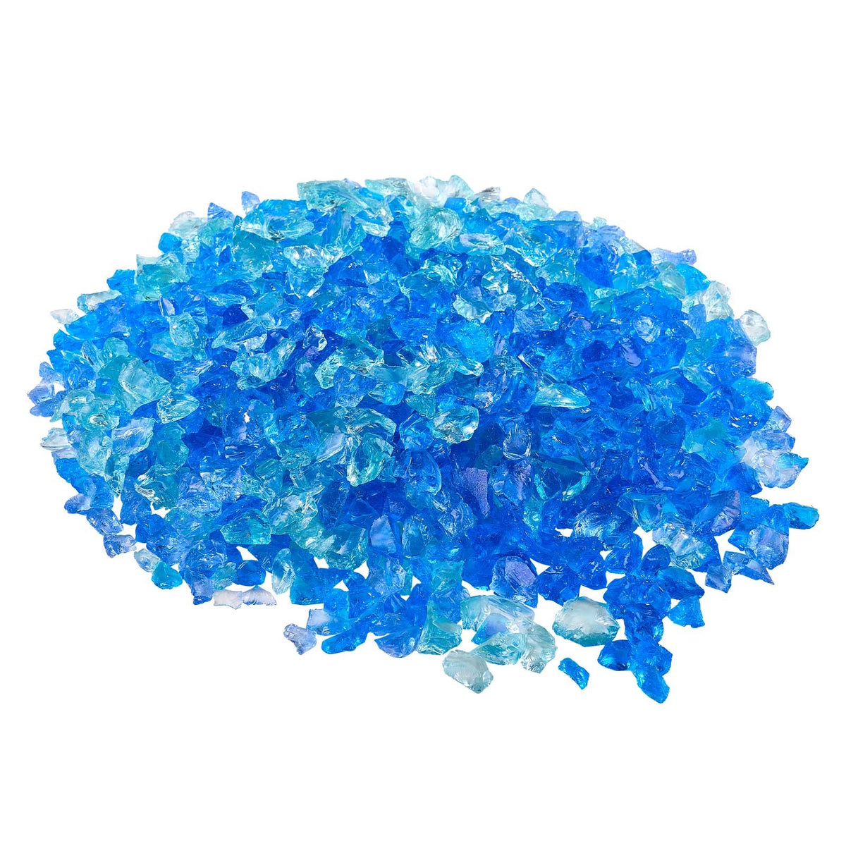 VEVOR Fire Glass, 10 LBS / 4.5 KG Fireplace Rocks, 3/4-Inch / 19.05 mm Reflective Firepit Glass Rock, High Luster Stone Landscaping for Fire Pit Table, Aqua Blue + Caribbean Blue + Aqua Green - FHBLBLK34INCOTBTM001V0 - view 1