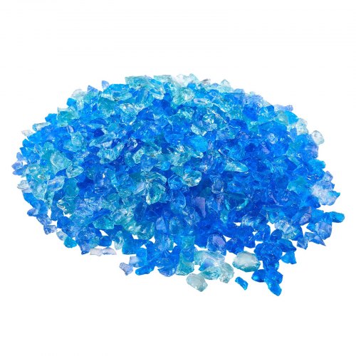 VEVOR Fire Glass, 10 LBS / 4.5 KG Fireplace Rocks, 3/4-Inch / 19.05 mm Reflective Firepit Glass Rock, High Luster Stone Landscaping for Fire Pit Table, Aqua Blue + Caribbean Blue + Aqua Green - FHBLBLK34INCOTBTM001V0 - view 2