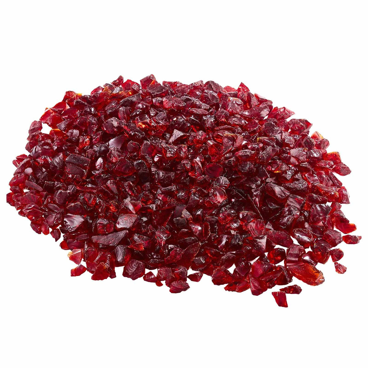 VEVOR Fire Glass, 10 LBS / 4.5 KG Smokeless & High-Temperature Resistant Fireplace Rocks, 3/4-Inch / 19.05 mm Reflective Firepit Glass Rock, High Luster Stone Landscaping for Fire Pit Table, Red - FHBLBLK34INCWKJPP001V0 - view 1