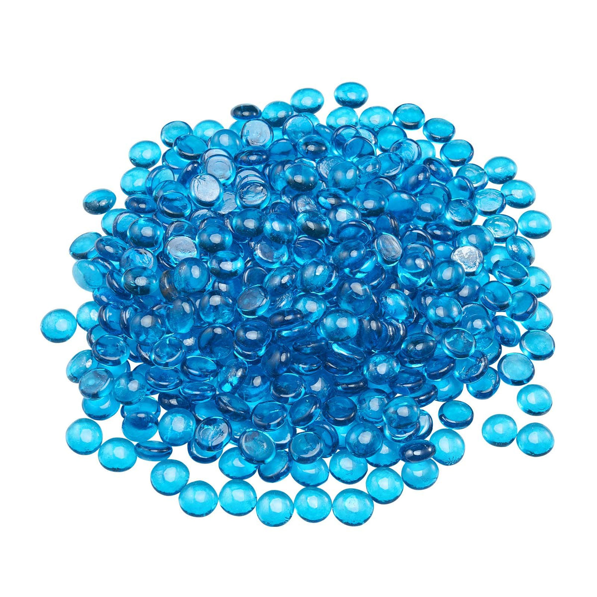 VEVOR Fire Glass, 10 lbs / 4.5 kg High-Temperature Resistant Fireplace Rocks, 3/4-Inch / 19.05 mm Reflective Firepit Glass Beads, High Luster Stone Landscaping for Fire Pit Table, Caribbean Blue - FHBLBYBLZ34IB63XE001V0 - view 1