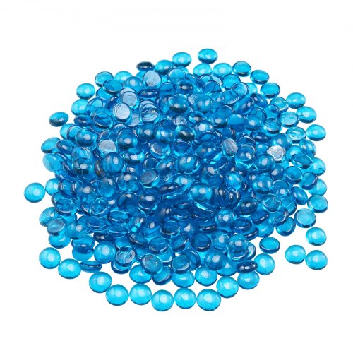 VEVOR Fire Glass, 10 lbs / 4.5 kg High-Temperature Resistant Fireplace Rocks, 3/4-Inch / 19.05 mm Reflective Firepit Glass Beads, High Luster Stone Landscaping for Fire Pit Table, Caribbean Blue - FHBLBYBLZ34IB63XE001V0 - view 2