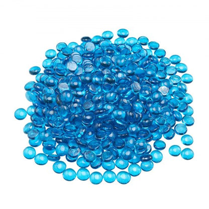 VEVOR Fire Glass, 10 lbs / 4.5 kg High-Temperature Resistant Fireplace Rocks, 3/4-Inch / 19.05 mm Reflective Firepit Glass Beads, High Luster Stone Landscaping for Fire Pit Table, Caribbean Blue - FHBLBYBLZ34IB63XE001V0 - view 2