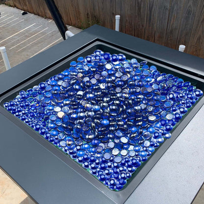 VEVOR Fire Glass, 10LBS/4.5KG High-Temperature Resistant Fireplace Rocks, 3/4-Inch / 19.05 mm Reflective & Smokeless Firepit Glass Beads, High Luster Stone Landscaping for Fire Pit Table, Cobalt Blue - FHBLBYBLZ34IRI813001V0 - view 9