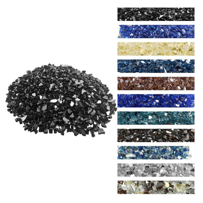 VEVOR Fire Glass, 20 LBS / 9.0 KG High-Temperature Resistant Fireplace Rocks, 1/2-Inch / 12.7 mm Reflective & Smokeless Firepit Glass Rock, High Luster Stone Landscaping for Fire Pit Table, Black - FHBLFGSGHBL14A1CJ001V0 - view 1