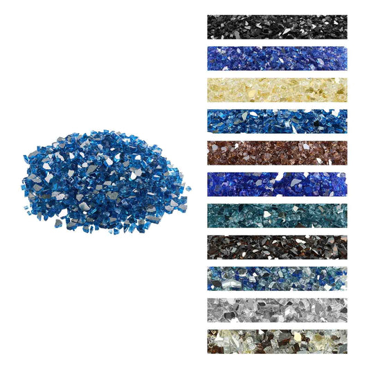 VEVOR Fire Glass, 10LBS / 4.5KG High-Temperature Resistant Fireplace Rocks, 1/2-Inch / 12.7 mm Reflective & Smokeless Firepit Glass Rock, High Luster Stone Landscaping for Fire Pit Table, Pacific Blue - FHBLFGSGHBL15R2Q0001V0 - view 1