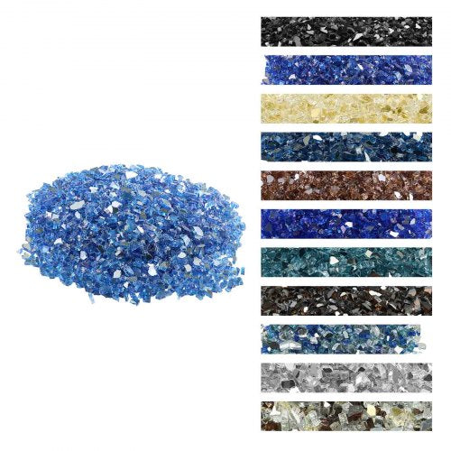 VEVOR Fire Glass, 10LBS / 4.5KG High-Temperature Resistant Fireplace Rocks, 1/4-Inch / 6.35 mm Reflective & Smokeless Firepit Glass Rock, High Luster Stone Landscaping for Fire Pit Table, Cobalt Blue - FHBLFGSGHBL18WMKI001V0 - view 2