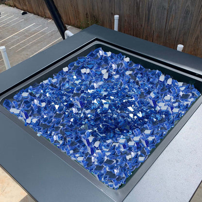 VEVOR Fire Glass, 10LBS / 4.5KG High-Temperature Resistant Fireplace Rocks, 1/4-Inch / 6.35 mm Reflective & Smokeless Firepit Glass Rock, High Luster Stone Landscaping for Fire Pit Table, Cobalt Blue - FHBLFGSGHBL18WMKI001V0 - view 9