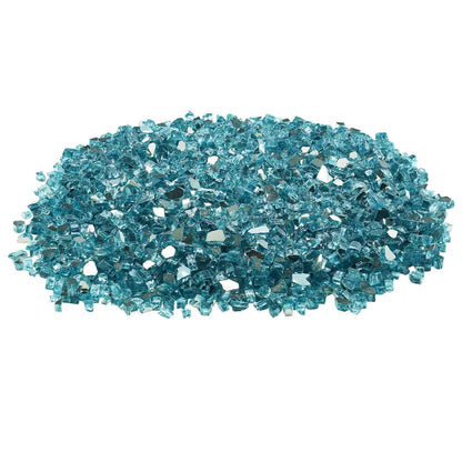 VEVOR Fire Glass, 10 LBS / 4.5 KG High-Temperature Resistant Fireplace Rocks, 1/2-Inch / 12.7 mm Reflective & Smokeless Firepit Glass Rock, High Luster Stone Landscaping for Fire Pit Table, Aqua Blue - FHBLFGSGHBL1EK12T001V0 - view 10