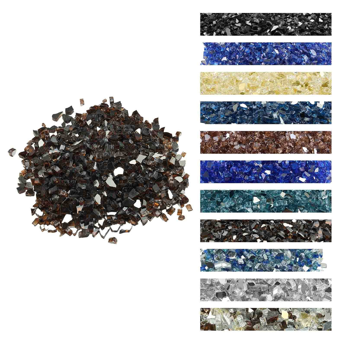 VEVOR Fire Glass, 20 LBS / 9.0 KG High-Temperature Resistant Fireplace Rocks, 1/2-Inch / 12.7 mm Reflective & Smokeless Firepit Glass Rock, High Luster Stone Landscaping for Fire Pit Table, Copper - FHBLFGSGHBL1JPMJW001V0 - view 1