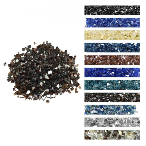 VEVOR Fire Glass, 20 LBS / 9.0 KG High-Temperature Resistant Fireplace Rocks, 1/2-Inch / 12.7 mm Reflective & Smokeless Firepit Glass Rock, High Luster Stone Landscaping for Fire Pit Table, Copper - FHBLFGSGHBL1JPMJW001V0 - view 2