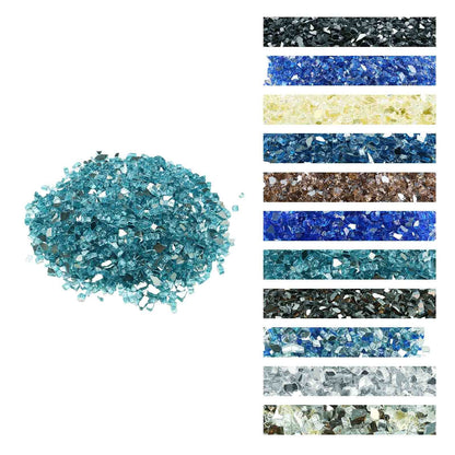 VEVOR Fire Glass, 20 LBS / 9 KG High-Temperature Resistant Fireplace Rocks, 1/2-Inch / 12.7 mm Reflective & Smokeless Firepit Glass Rock, High Luster Stone Landscaping for Fire Pit Table, Aqua Blue - FHBLFGSGHBL1NNEA6001V0 - view 1
