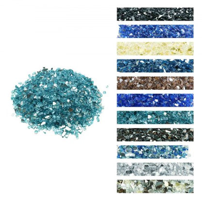 VEVOR Fire Glass, 20 LBS / 9 KG High-Temperature Resistant Fireplace Rocks, 1/2-Inch / 12.7 mm Reflective & Smokeless Firepit Glass Rock, High Luster Stone Landscaping for Fire Pit Table, Aqua Blue - FHBLFGSGHBL1NNEA6001V0 - view 2